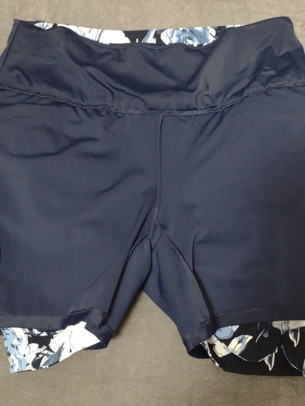 S.C.& Co Medium Blue Floral Print Mini Skort Skirt Athletic Casual Pocket Front - Picture 5 of 9